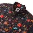 thumbnail image 2 of Black Hawaiian Shirt For Men Button-down Fish Shirt Short Sleeve 100% Cotton Shirt Marine Ecosystem, 2 of 8