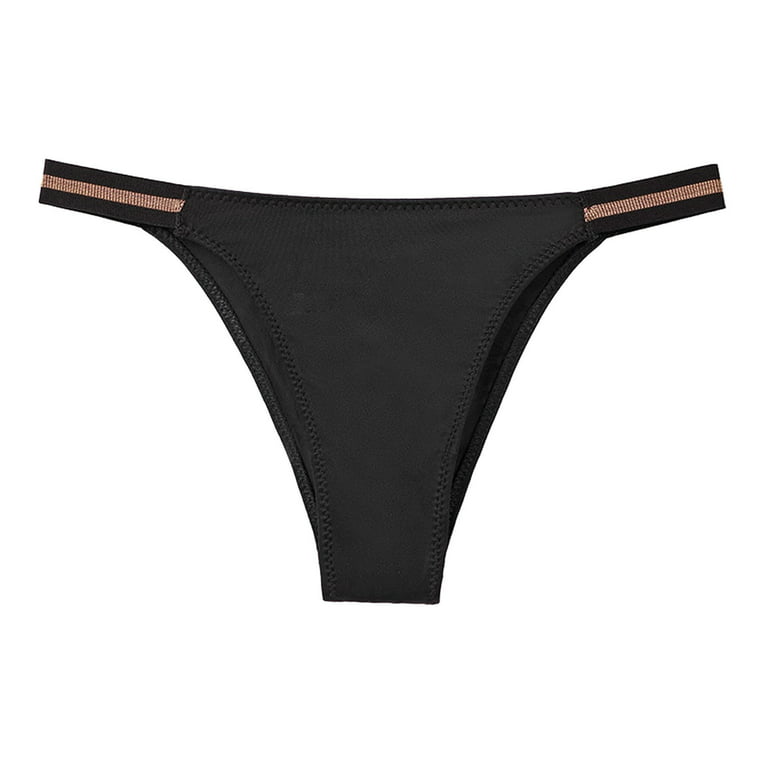 Efsteb Womens Underwear Seamless Solid Color Briefs Comfortable Briefs  Lingerie Knickers Panties Underwear Breathable Black 