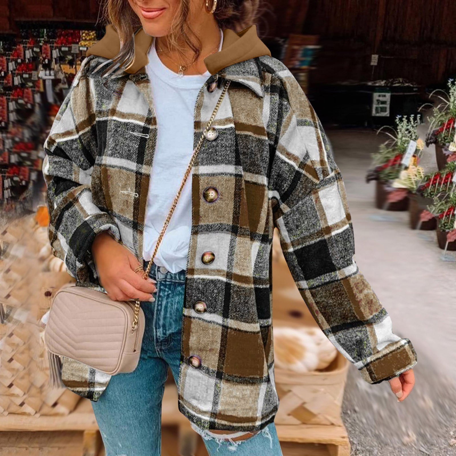 CAICJ98 Black Leather Jacket Women Women's Army Green Anorak Jacket Lightweight Drawstring