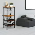 thumbnail image 5 of Wine Rack Table Industrial Wine Rack Freestanding Floor with Glass Holder,Brown, 5 of 12