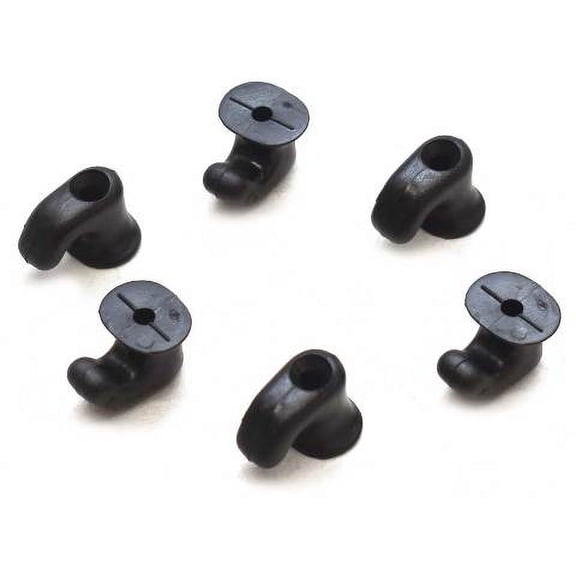 ObeCo Boat J-Hooks | 1 1/8 x 3/4 x 3/4 Inch Black Nylon (Set of 6)
