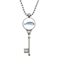 thumbnail image 1 of Ocean Fish Fresh Blue Small Pendant Vintage Necklace Silver Key Jewelry, 1 of 3