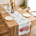 thumbnail image 3 of Valentine's Day Table Runner - 60 Inch Long, Kitchen Dining Table Runner Dresser Scarves, Red Love Heart Eucalyptus Grey Check Farmhouse Decor for Coffee Tables Wedding Party Banquet, 3 of 8