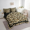 thumbnail image 3 of Manfei Fashion Leopard Print Bedding Comforter Set 7 Pieces, Cheetah Animal Full Bedding Set, Teen Kid Adult Female Reversible Fitted Sheet Flat Sheet, Microfiber Bedroom Decor, 3 of 7