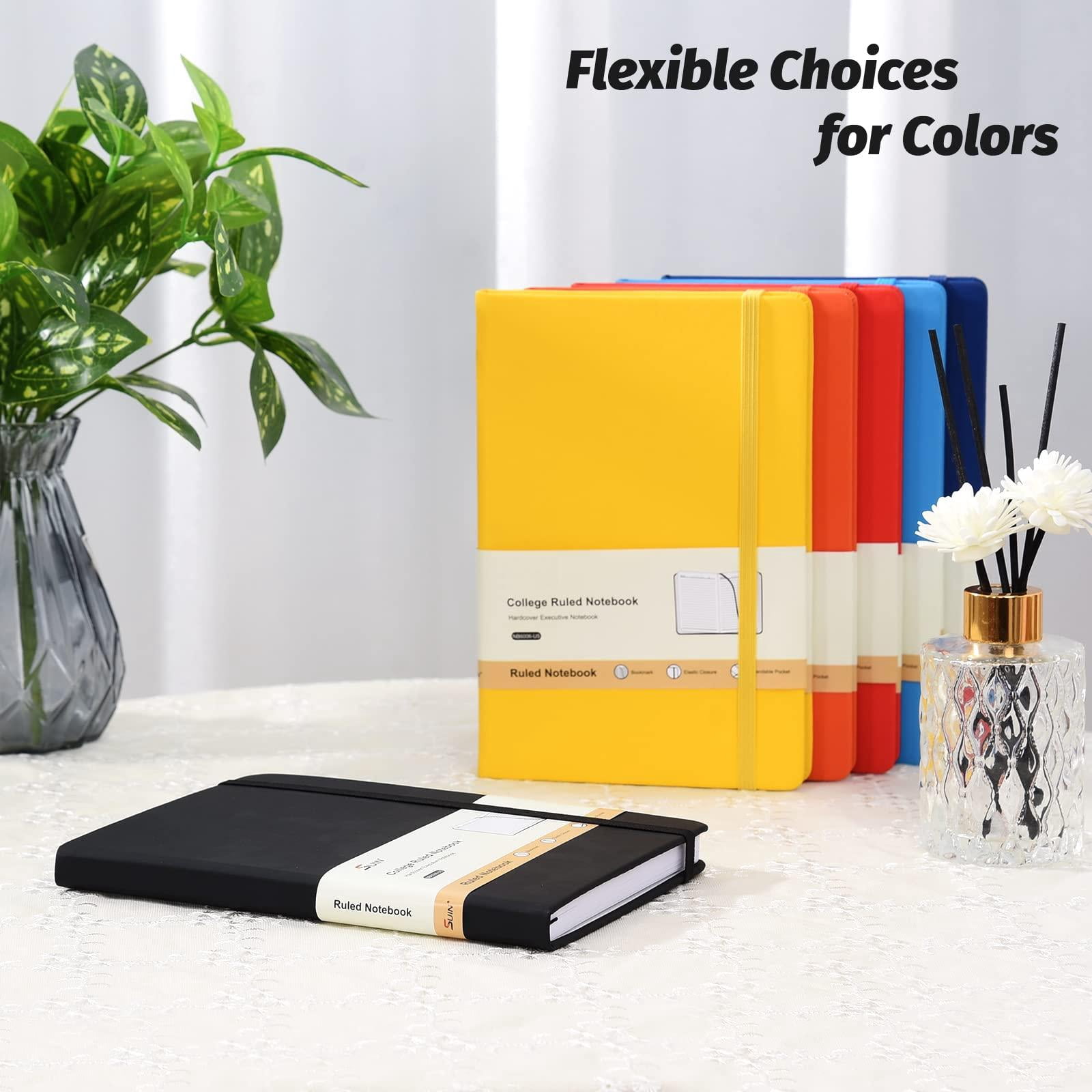 Hardcover-journal-notebooks  A5 Lined Journals Notebook For Writing 200 Pages 8.2 X 5.5 Inch Classic Ruled Notebooks Work/travel/college (black - 6 Pack)