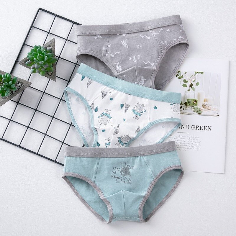 Wisremt 3PCS Casual Baby Boy Underpants Cute Cartoon Printing Panties