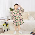 thumbnail image 6 of FORMRS Wearable Blanket Hoodie with Sleeves for Kids Cozy Flannel Sweatshirt, Pink Symmetrical Stars, 6 of 7
