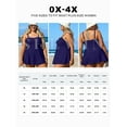 thumbnail image 5 of SHEWIN Plus Swim Dresses One Piece Bathing Suit for Woman Plus Size Tummy Control Full Coverage Swimsuit Navy Blue 4X, 5 of 9