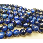 8mm Blue Tiger Eye Smooth Round Beads ForJewelry Making