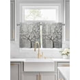 thumbnail image 2 of Half Window Curtains 24 Inches Long, Grey Flowers Window Treatment Curtain Drapes, Spring Floral Modern Oil Painting Art Short Curtains Tiers for Kitchen Over Sink, 27.5"x24", 2 Panels, 2 of 7