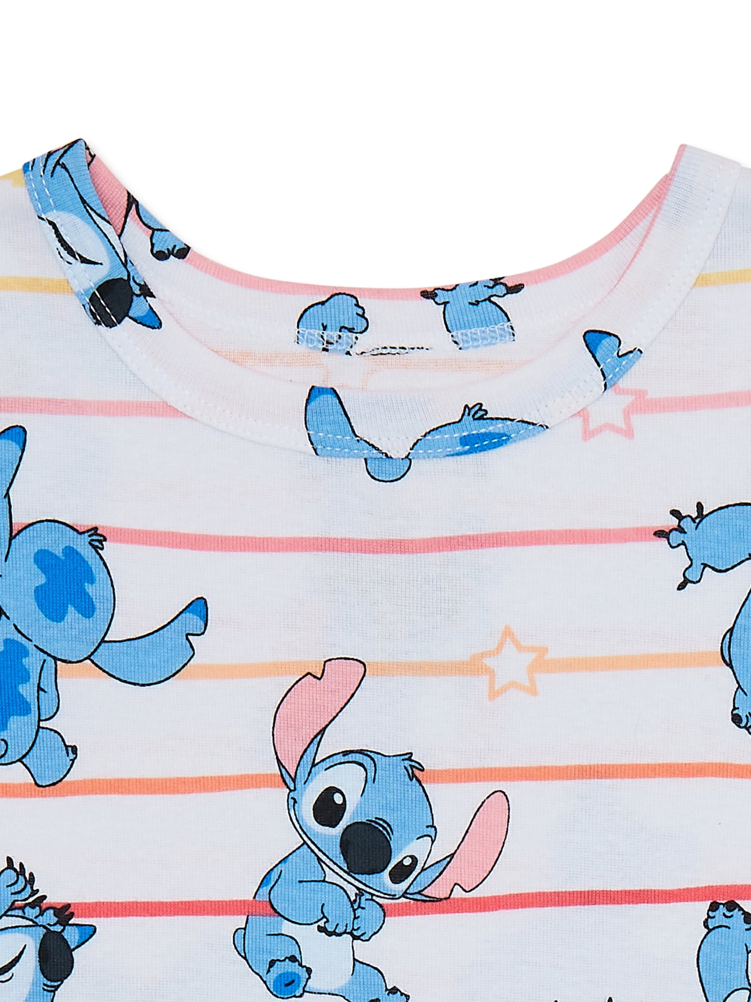 Disney Lilo & Stitch Toddler Girls Short Sleeve Top and Pants, 2-Piece Pajama Set, Sizes 12M-5T