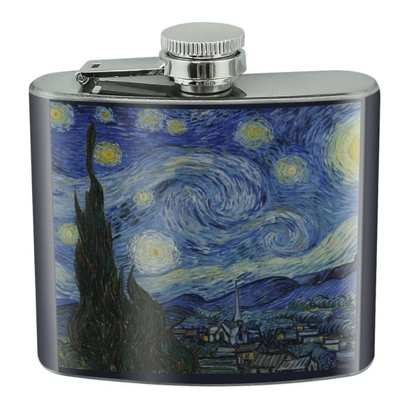 Starry Night by Vincent van Gogh Stainless Steel 5oz Hip Drink Kidney Flask