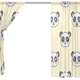 thumbnail image 4 of Coolnut Cute Panda Faces Semi Sheer Curtains Window Voile Drapes Panels Treatment-55x84in for Living Room Bedroom Kids Room, 2 Pieces, 4 of 4