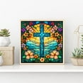 thumbnail image 2 of 5D Cross DIY Full Diamond Painting Set for Beginners, Gem Dots Premium Home Wall Decoration Gift (13.78x13.78 inches), 2 of 7