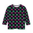 thumbnail image 4 of MKOSPLRT Kids' 3/4 Sleeve Halloween Shirts Boys Girls Crew Neck Graphic Tees Funny Pumpkin Ghosts Tops Casual Fall T-Shirts 3-12 Years, 4 of 5