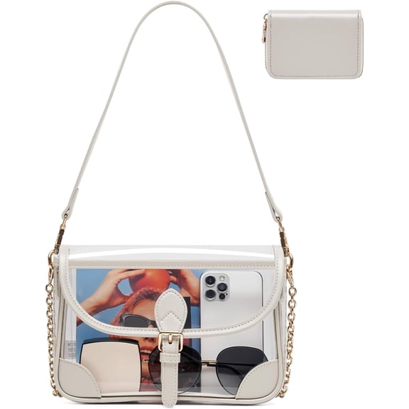Clear Bag for Stadium Events Bag for Women, Clear Purse with Card Holder for Stadium Concert Travel