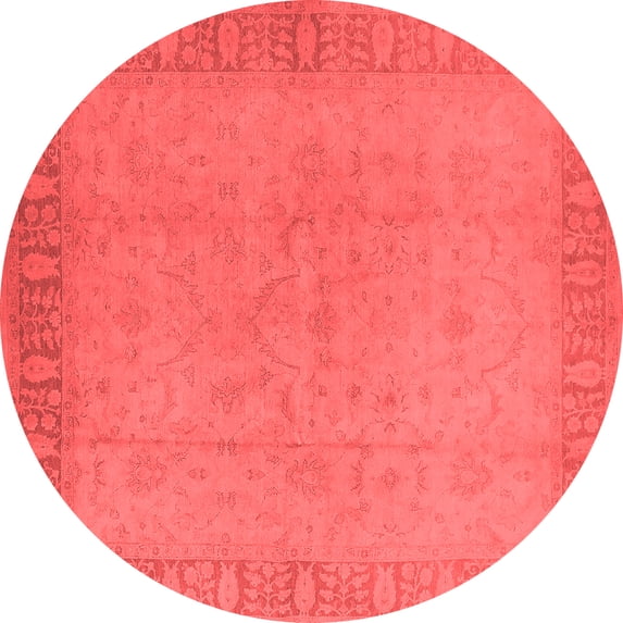 Ahgly Company Indoor Round Oriental Red Traditional Area Rugs, 4' Round