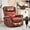 Dark Brown, variant on LLappuil Recliner Chair, 360° Swivel Massage Recliner Chair with Heat, Genuine Leather Nursery Glider Rocker Manual Recliner Chair with Side Pockets for Living Room, Bedroom Light Brown