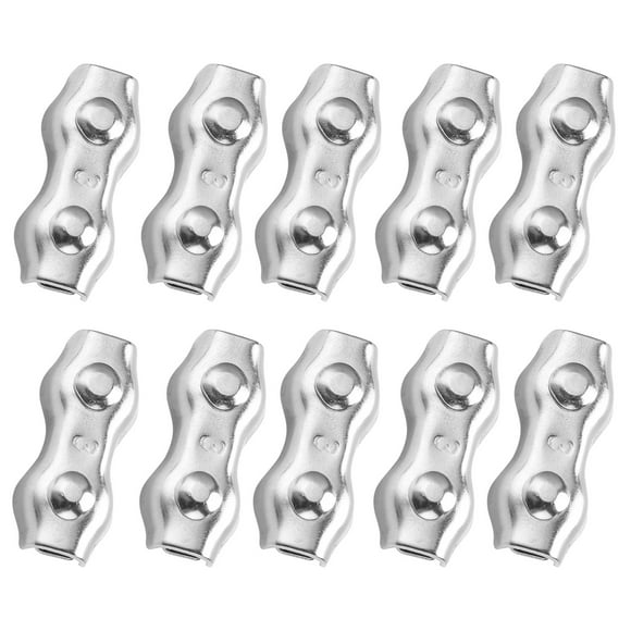 M3 Steel Wire Rope Chuck, 10Pcs Steel Wire Rope Double Clamp For Industrial Mechanism For 2mm Steel Wire Rope