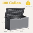 thumbnail image 3 of Homall 100 Gallon Outdoor Box Deck Plastic Resin Storage Box, Gray, 3 of 7