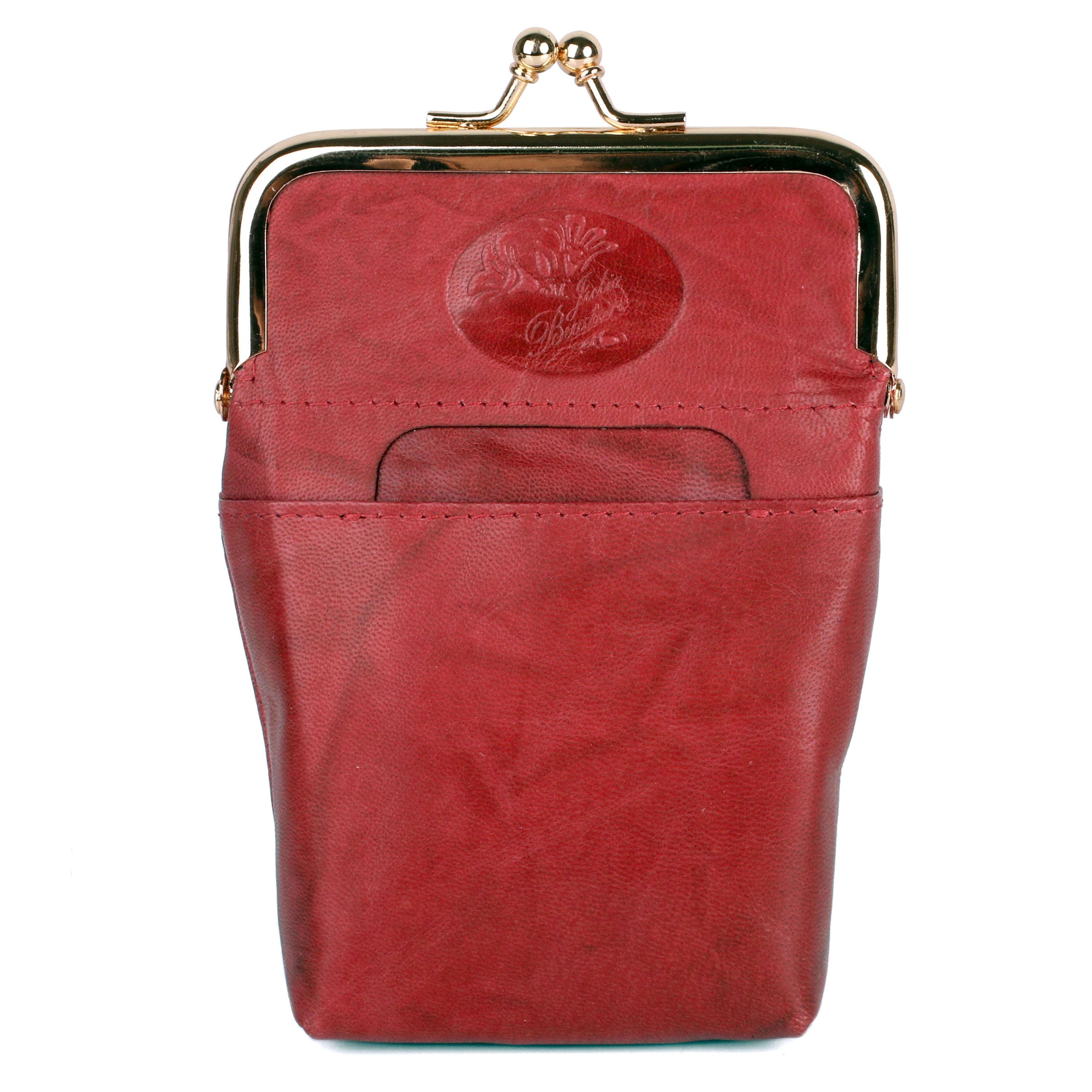Julia Buxton Women's Heiress Cigarette Case Leather, Red