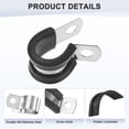 thumbnail image 2 of Uxcell 20 Paquete de Abrazaderas de Cable 12 mm Acero Inoxidable 304 Goma Forma R para Tubo, 2 of 7