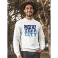 thumbnail image 2 of New York City Writted In Blue  Sweatshirt Men -Image by Shutterstock, Male Medium, 2 of 4