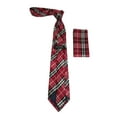 thumbnail image 2 of Men's Woven Tie Hankie Set J.Valintin Private Collection R7 Red English Plaid, 2 of 2