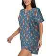 thumbnail image 2 of "Wukai Dachshund Dog Puppy Women's Pajama Set - Short-Sleeve Top and Shorts with Elastic Waistband and Pockets for Loungewear, Yoga, and Casual Wear-X-Large, 2 of 8