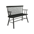 thumbnail image 3 of Miekor Furniture 1pc Casual Farmhouse Relaxed Vintage Wood Spindle Back Bench Black Wooden Chair 53984, 3 of 6