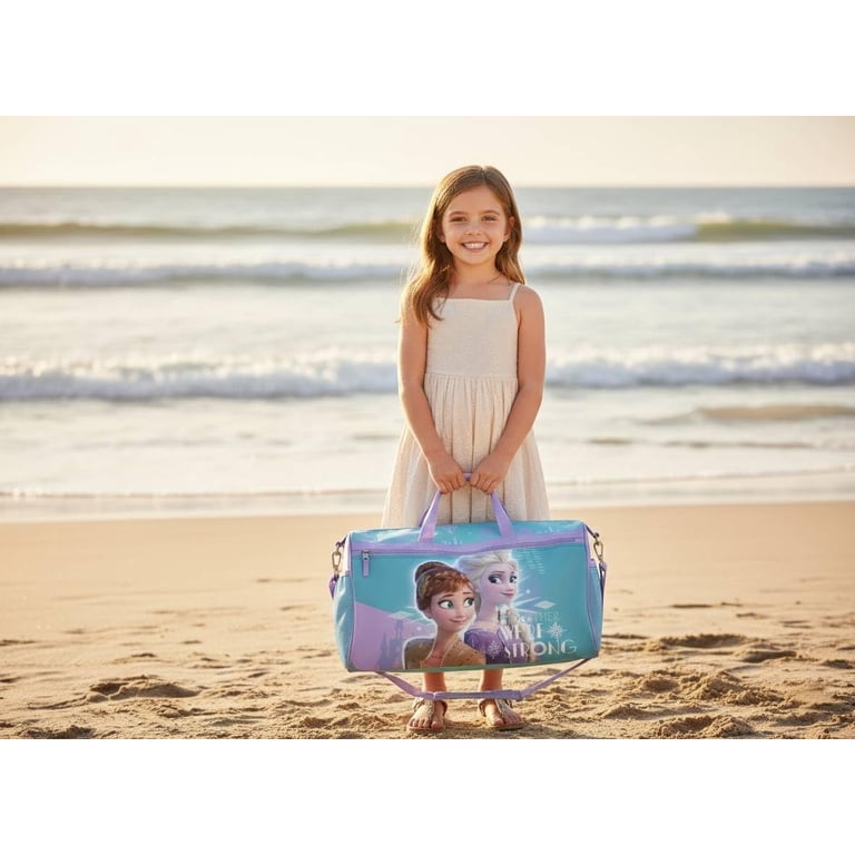 disney collection frozen anna travel bag duffel bag Elsa & Kids' 4-Piece Set With Suitcase, Duffle Bag, Bioworld A front zipper pocket provides quick access to smaller essentials Disney Frozen Anna Adventure Outfit