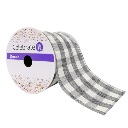 UPC: 0191518420371 | 4 Buffalo Check Wired Ribbon by Celebrate It™ Décor