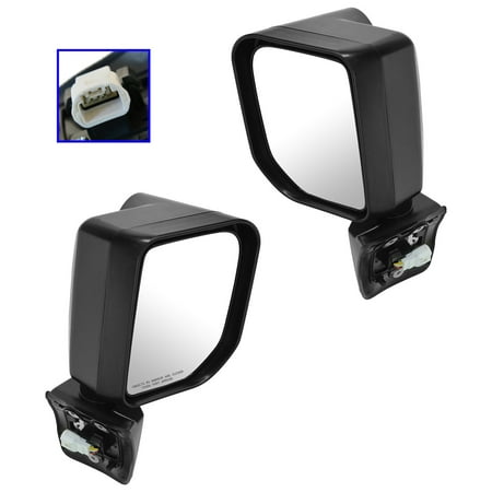 TRQ Mirror Power Signal Black Left Right Side Pair for 08-14 Toyota FJ Cruiser MRA04643