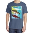 thumbnail image 2 of Wild Bobby, Atlantic Chum Sakeye Salmon, Fish, Trio Garment-Dyed Washed Look Short Sleeve Tees, Navy, Small, 2 of 3