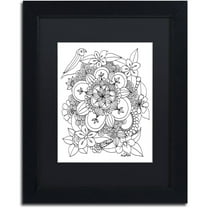 Trademark Fine Art "Fairies and Woodland Creatures 7" Canvas Art by KCDoodleArt Black Matte, Black Frame