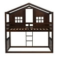 thumbnail image 5 of Newest Twin Over Twin House Bunk Bed With Ladder, Wood Bed-Espresso, 5 of 9