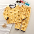 thumbnail image 2 of Otqutp Kids Boys and Girls Fall Winter Cute Print Fall Clothing Fall Pants Warm Long Sleeve Pullover Tops Pajamas Homewear Clothes 6M-9 Years(A-Yellow,4-5 Years), 2 of 4