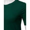 thumbnail image 4 of A2Y Women's Basic Solid Premium Cotton Short Sleeve Crew Neck T Shirt Tee Tops Deep Green 1XL, 4 of 5