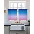 thumbnail image 2 of Blue Purple Striped Tier Curtains 24 Inch Length,Sheer Curtains for Bedroom Living Room Window Vintage Stripes Farmhouse Line Rod Pocket Drapes Kitchen Curtains Small Half Window 27.5"x24" 2 Panels, 2 of 7