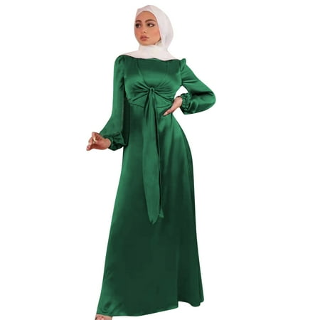 

Robe Long Dress Ramadan Traditional Hijab Dress Set Summer Ventilative Clothes for Women