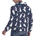 thumbnail image 3 of KLL Rabbit And Flower Print Mens Hoodie Long Sleeve Casual Pullover Hooded Sweatshirt Fashion Drawstring Hoodies with Pocket-3X-Large, 3 of 6