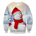 thumbnail image 3 of Suéteres de otoño e invierno para hombre, suéteres con estampado 3D de Papá Noel y muñeco de nieve, suéteres casuales de moda para deportes callejeros para hombre, 3 of 5