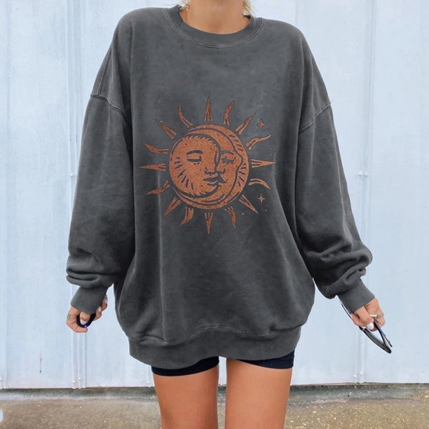 Puntoco, tops para mujer, sudadera con estampado de sol de invierno, tops de jersey Puntoco Puntoco-1120