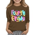 thumbnail image 2 of YunPes Multicolor Letter Print Long Sleeve T Shirt Boys Girls Fourth Grade Back to School Tee Tops Elementary Student Loose Casual School Clothes, 2 of 4