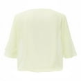 thumbnail image 5 of GEWSEY Womens Shrugs for Summer Cropped Cardigan Short Sleeve Open Front Sheer Shawl Cardigans Lightweight Chiffon Bolero (Beige, S), 5 of 5
