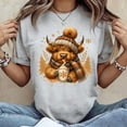 thumbnail image 3 of Cute Highland Cow Christmas Unisex T-shirt, Sizes S-5X - Gategoo, 3 of 5