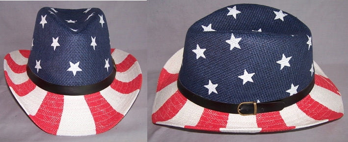 Cowboy Cowgirl Hat USA American Flag Stars Stripes Rodeo Western One Size Child 