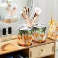 thumbnail image 3 of Yayeee 4 Pack Qtip Holder Bathroom Cotton Swab Canister with Lid Clear Dispenser Set, Mid Century Glasses, 3 of 6