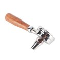 thumbnail image 1 of Stainless Steel and Wood Portafilter Holder for Brewing Coffee - Wide Compatibility, 1 of 7