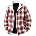 thumbnail image 5 of WIZUTIZ Men's Reversible Jacket Plaid Zip Up Loose Thin Sports Coat Polyester Spandex Waterproof Windproof for Hiking Camping Outdoor Daily Mens Fashion, 5 of 7